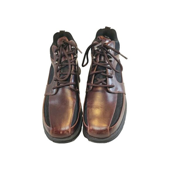 Rockport Elmbridge Mens Size 8.5M Brown Black Leather and Textile Lace-Up Boots - Picture 3 of 10